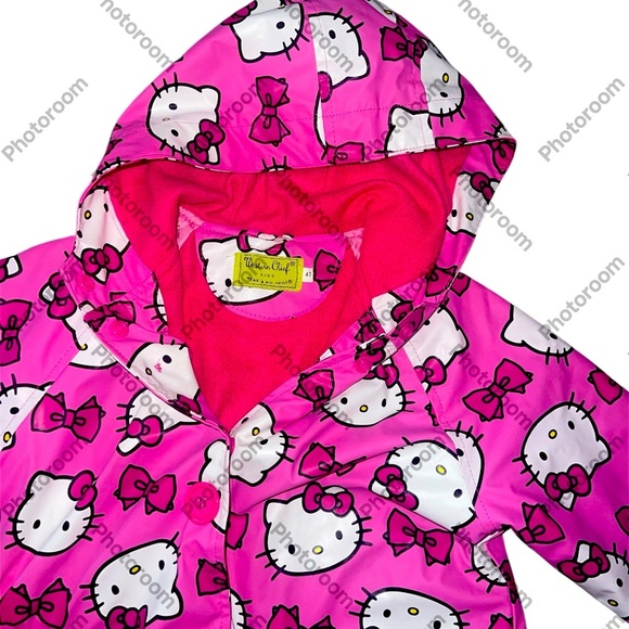 Hello Kitty Girl’s Raincoat Snap Button Down, Size 4T - Picture 5 of 6